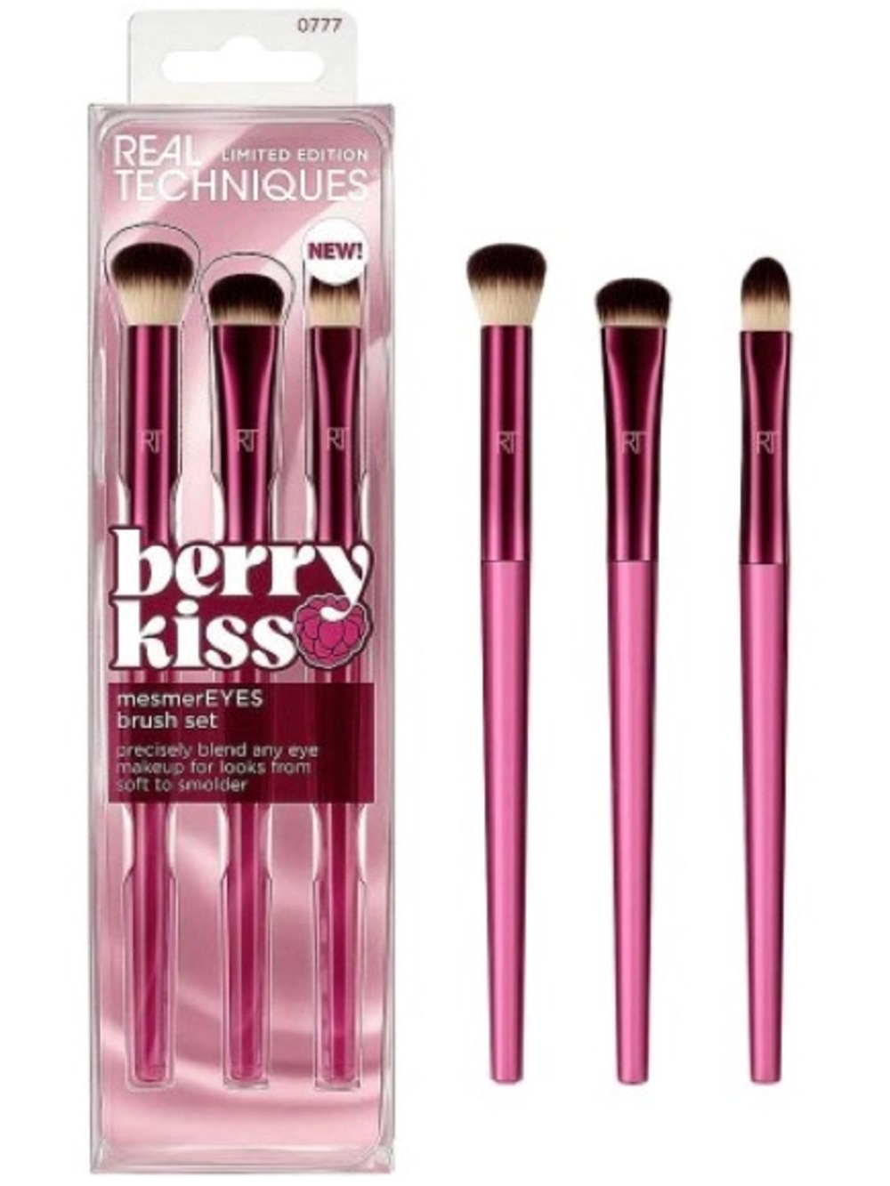 Real Techniques Berry Kiss Limited Edition Mesmereyes Brush Set New